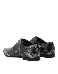 Marbled Pattern Dress Lace Up Derby Shoes