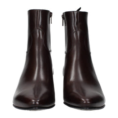 Red Leather Ankle Boots