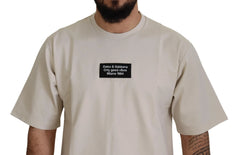 قطن عاجي كراونك قطن عاجي مطبوع عليه ياقة كراونك