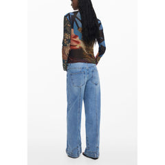 Black Polyester Women T-Shirt