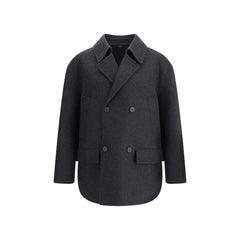 Gray Fleece Wool Coat