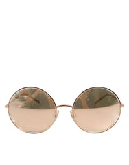 DG2215K Gold Metal Round Shades Eyewear Sunglasses