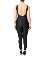 فستان جمبسوت نسائي أسود بدون أكمام بدون أكمام بدون أكمام