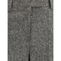 Gray Wool Casual Pants