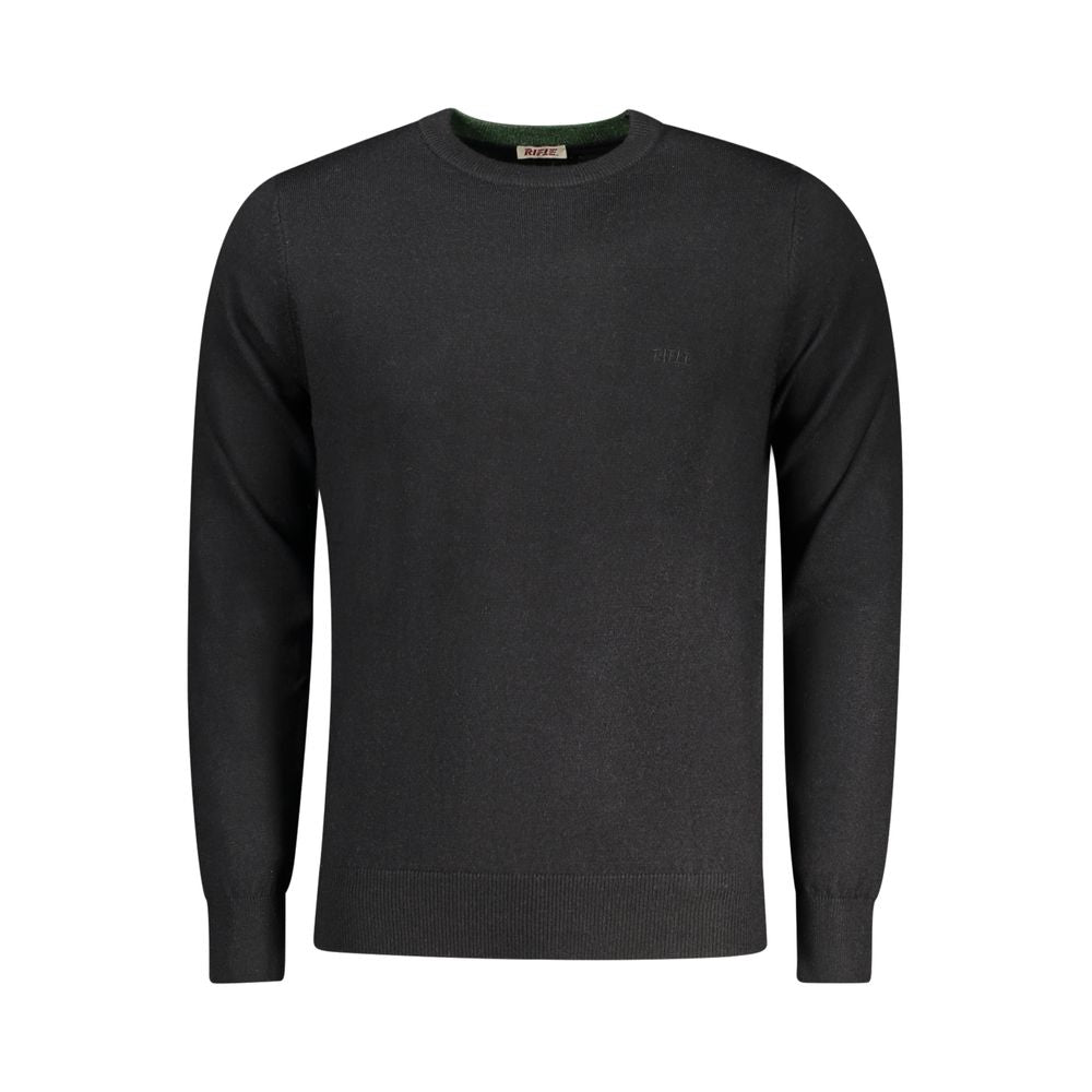 Black Polyester Men's Sweater