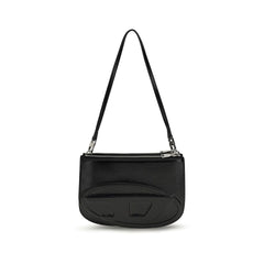 حقيبة كتف من جلد العجل الأسود Bos Taurus