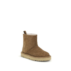 حذاء كاحل من الجلد البني