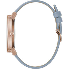 ساعة يد جلدية زرقاء