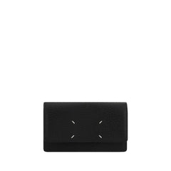 محفظة Bos Taurus من جلد العجل الأسود