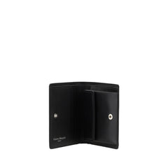 محفظة Bos Taurus من جلد العجل الأسود