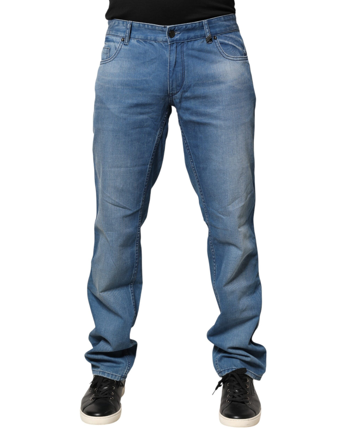 Blue Washed Cotton Skinny Fit Men Denim Trouser Jeans