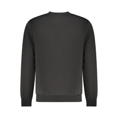 Black Polyester Men Sweatshirt