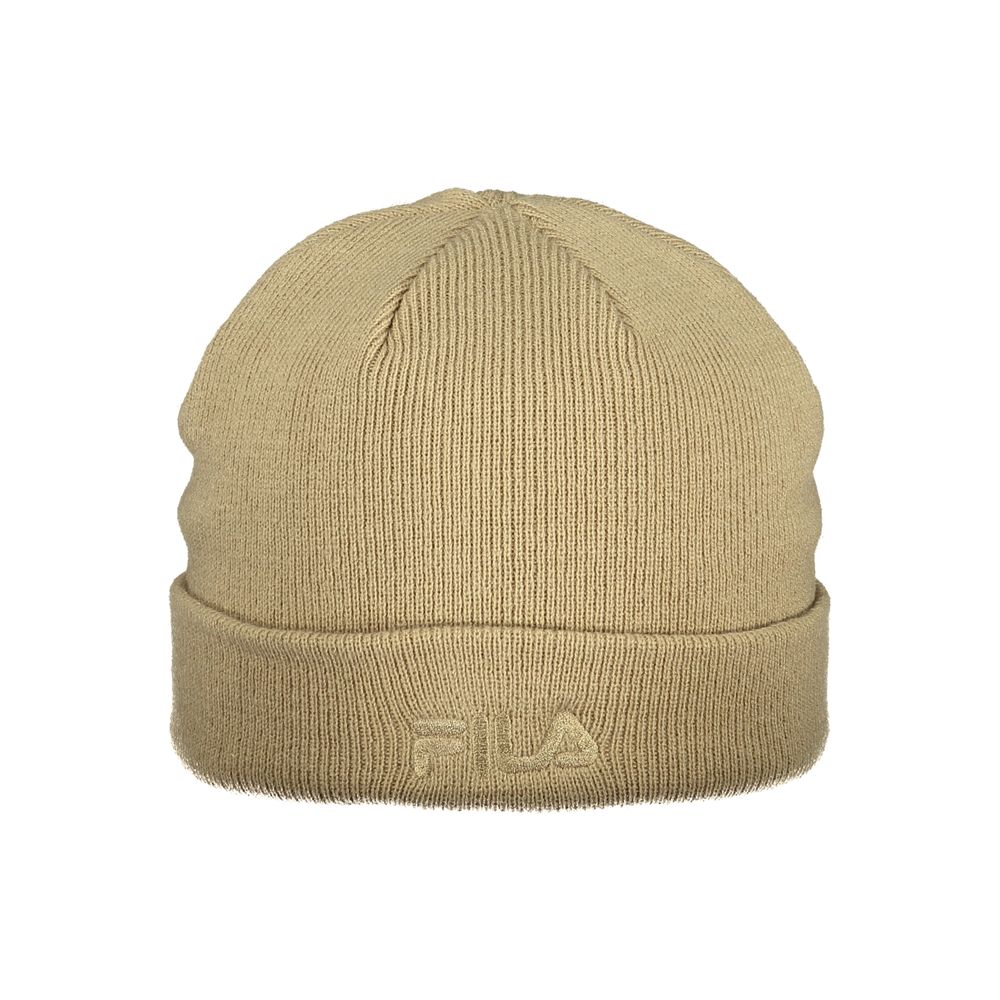 Beige Polyacrylic Men Cap