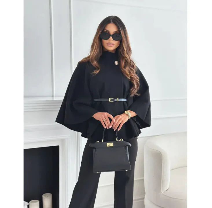 عباءة أنيقة بأكمام باتوينغ