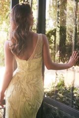 فستان رسمي غمد مطرز بالخرز -3