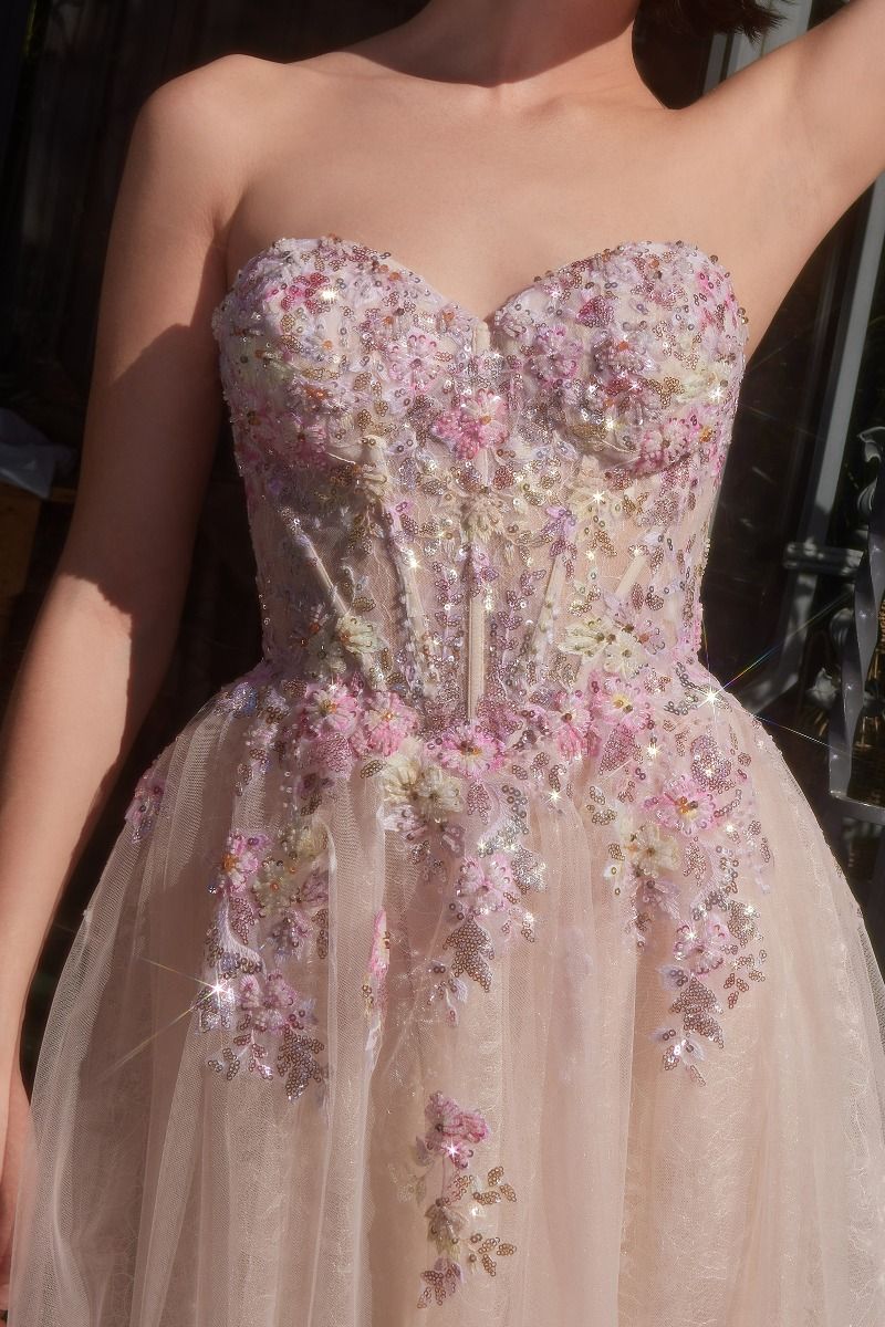 Summer Garden Applique A-Line Gown-2