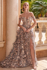 Floral Applique Ball Gown-0
