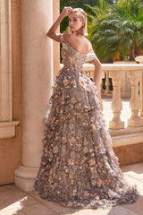 Floral Applique Ball Gown-1