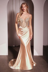 فستان ضيق من الكريستال والساتان -2