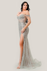 Off The Shoulder Sequin Gown 2-2