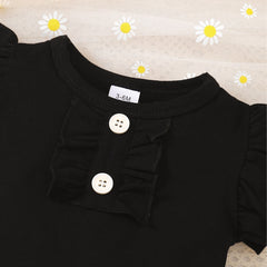 Kids' Rompers Bow Leopard Shorts Suit