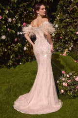 Pearls & Diamond Feather Gown-2