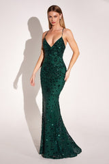 Mermaid Dress With A V-Neckline And Delicate Thin Straps-2