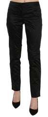 Black Mid Waist Skinny Dress Formal Trousers Pants