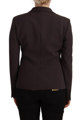 Brown Long Sleeve Single Breasted Women Jacket Blazer