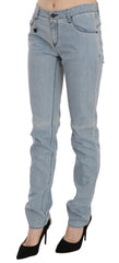 Light Blue Mid Waist Skinny Denim Jeans