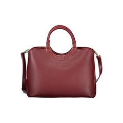 Red Polyurethane Women Handbag