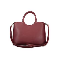 Red Polyurethane Women Handbag