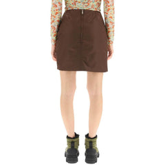 Brown Acetate Mini Skirt