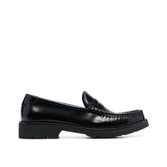 Black Calfskin Slip-On Loafers