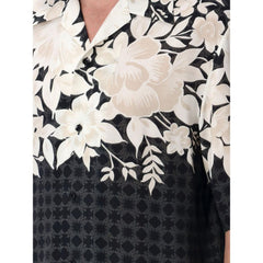 Black Silk Pattern Shirt