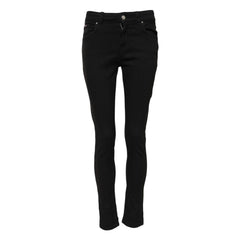 Black Cotton Skinny Jeans