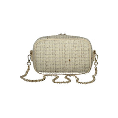 White Polyester Women Handbag