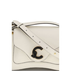 Beige Calf Leather Bos Taurus Shoulder Bag