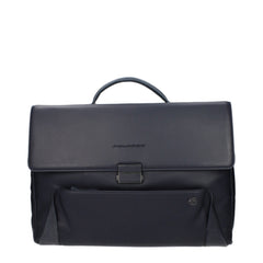Blue Leather Business And Laptop Bag