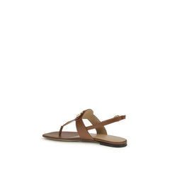 Brown Calf Leather Bos Taurus Flat Sandals