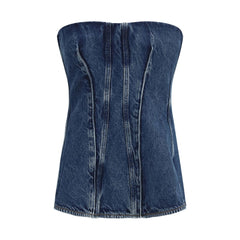 Blue Cotton Corset