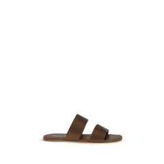 Brown Silk Sandals