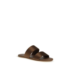 Brown Silk Sandals