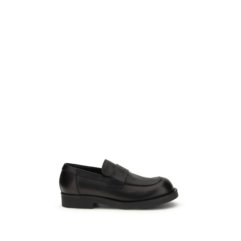 Black Calf Leather Bos Taurus Slip-On Loafers