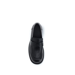 Black Calf Leather Bos Taurus Slip-On Loafers