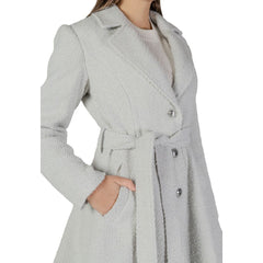 Gray Polyester And Wool Coat