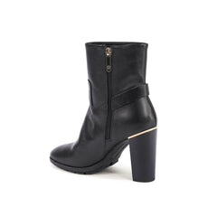 Black Leather Ankle Boots