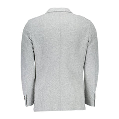Gray Polyester And Wool Blazer