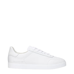 White Leather Low Top Sneakers