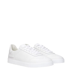 White Leather Low Top Sneakers